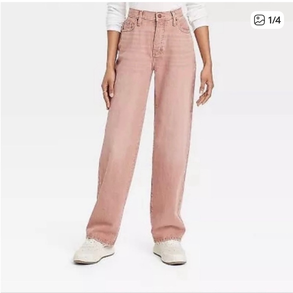 Universal Thread Women's Wide Leg Jeans in rust red size 16 baggy